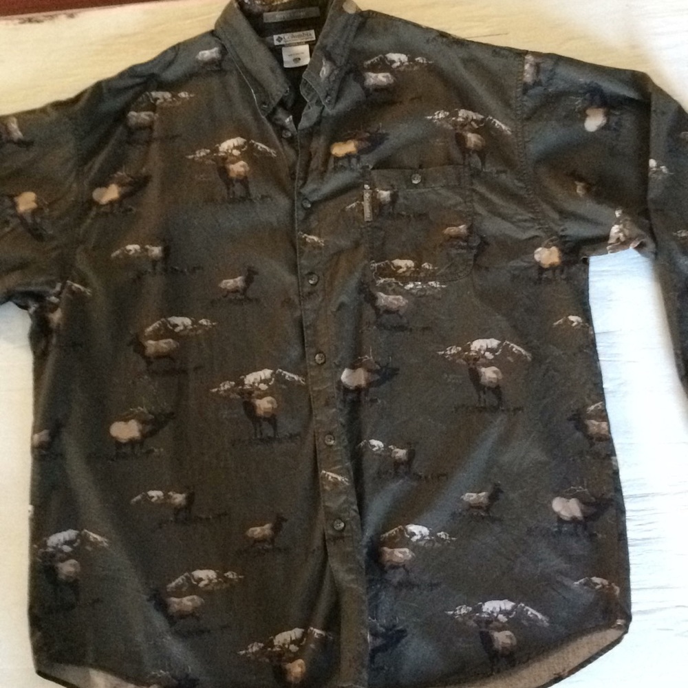 Columbia Elk Shirt River Lodge Series Mens XXL 2XL